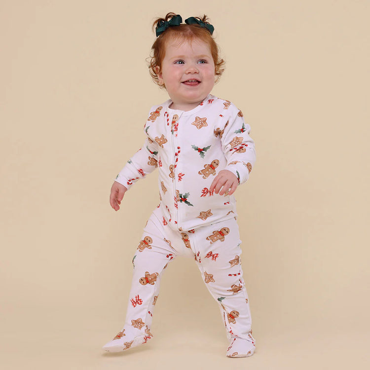 Gingerbread Organic Snuggle Sleepsuit Zip Footie