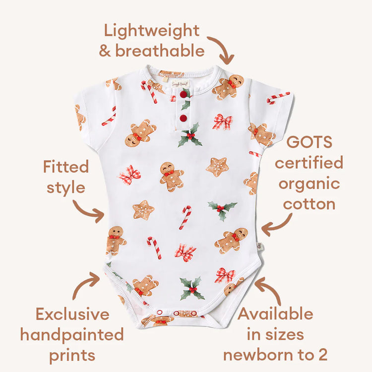 Gingerbread Short Sleeve Organic Bodysuit