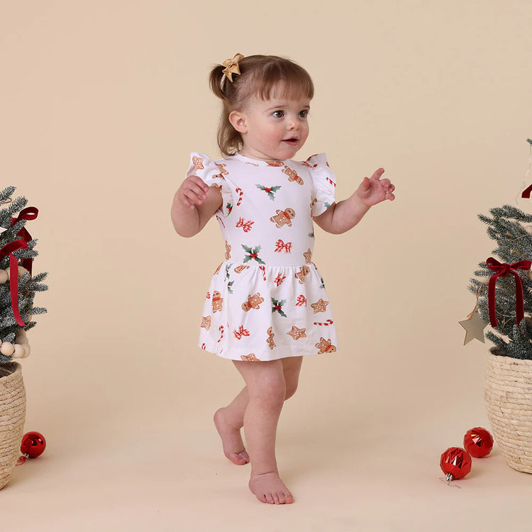 Gingerbread Short Sleeve Organic Dress