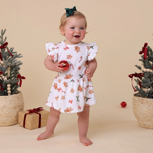 Gingerbread Short Sleeve Organic Dress