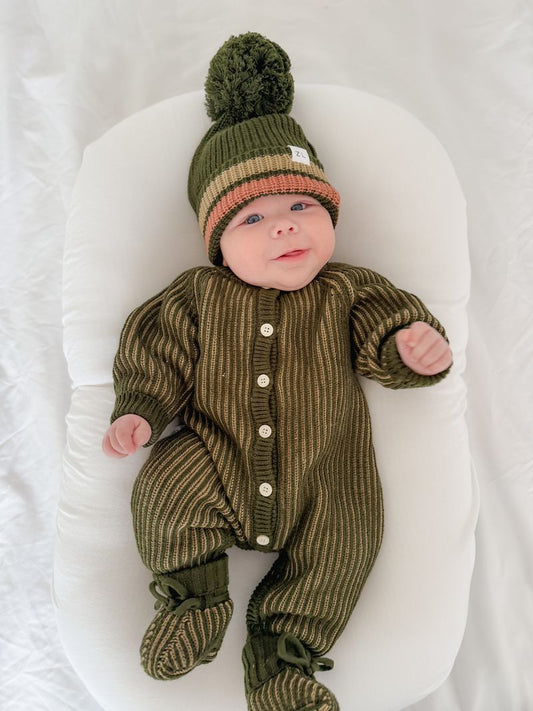CLASSIC KNIT ROMPER | PESTO