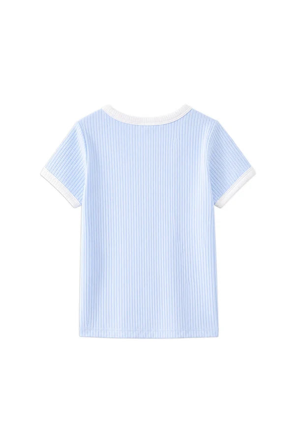 Ice Blue Rib Tee