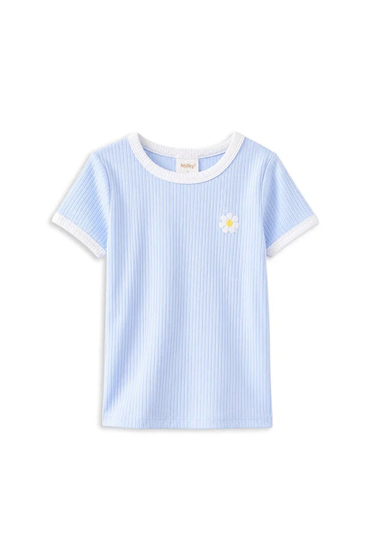 Ice Blue Rib Tee