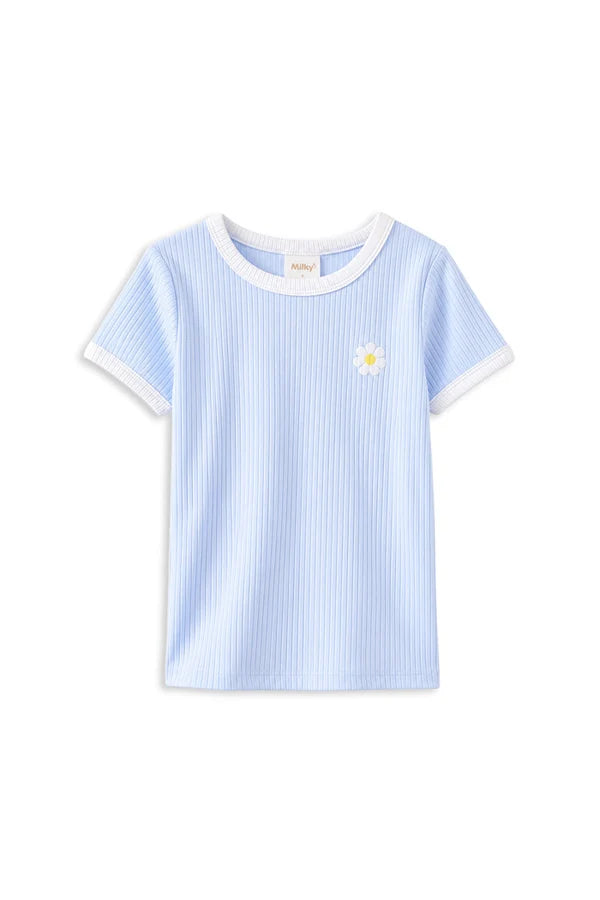 Ice Blue Rib Tee
