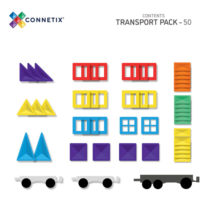 Connetix Tiles - Rainbow Transport Pack - 50 piece
