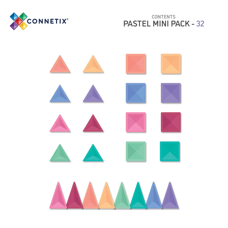 Connetix Tiles - Pastel Mini Pack - 32 piece