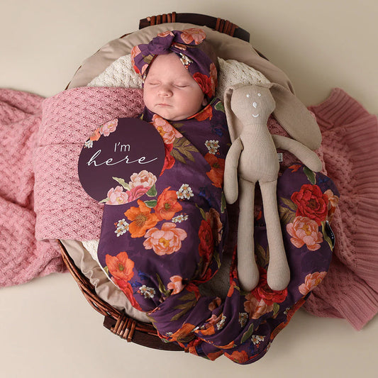 Sienna Organic Jersey Wrap & Topknot Set