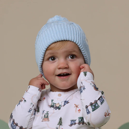 Baby Blue Organic Baby Knit Beanie