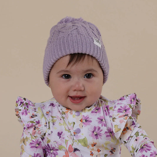 Lavender Organic Baby Knit Beanie