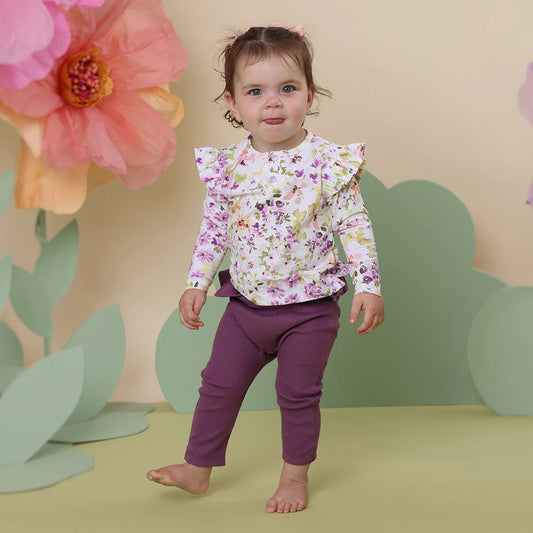 Isla Organic Long Sleeve Top with Frill