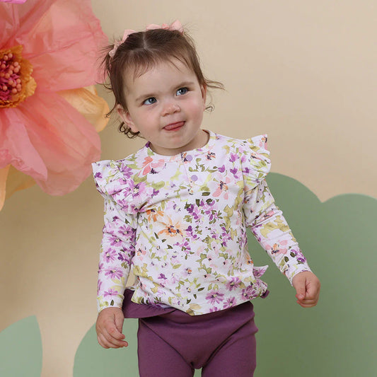 Isla Organic Long Sleeve Top with Frill