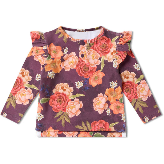 Sienna Organic Long Sleeve Top with Frill
