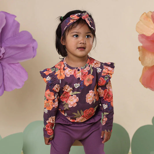 Sienna Organic Long Sleeve Top with Frill