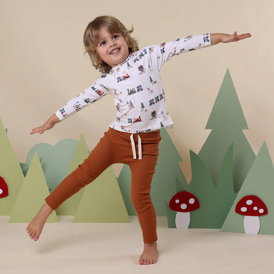 Trains Organic Long Sleeve Top