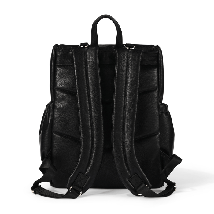 Signature Nappy Backpack - Black Dimple Vegan Leather