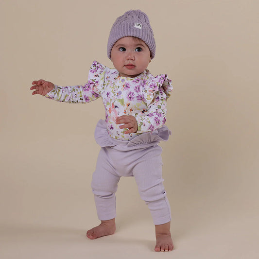Lavender Organic Pants with Frill