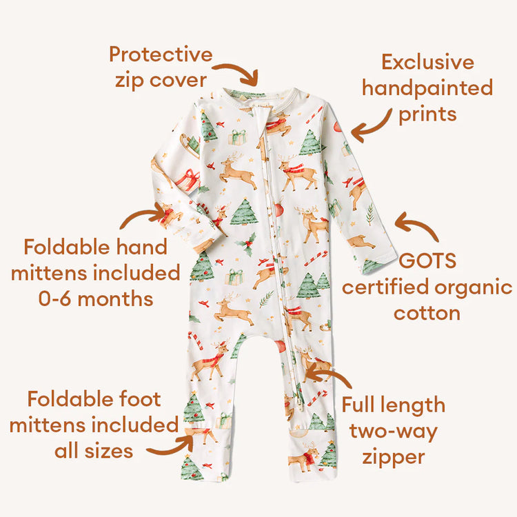 Prancer & Friends Organic Snugglesuit Convertible Romper
