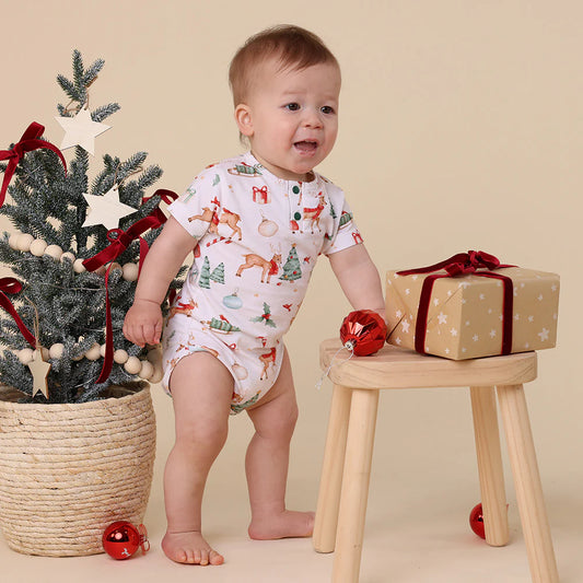 Prancer & Friends Short Sleeve Organic Bodysuit