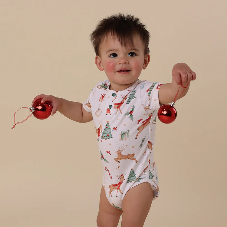 Prancer & Friends Short Sleeve Organic Bodysuit