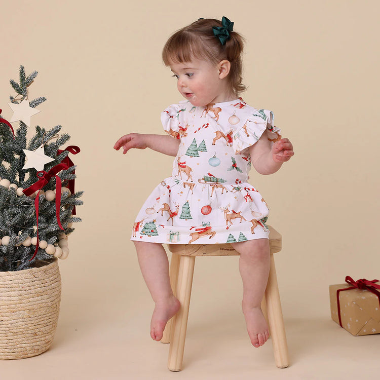 Prancer & Friends Short Sleeve Organic Dress