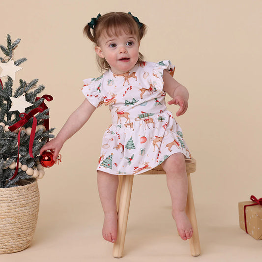 Prancer & Friends Short Sleeve Organic Dress