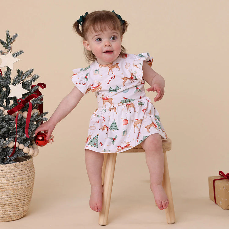Prancer & Friends Short Sleeve Organic Dress