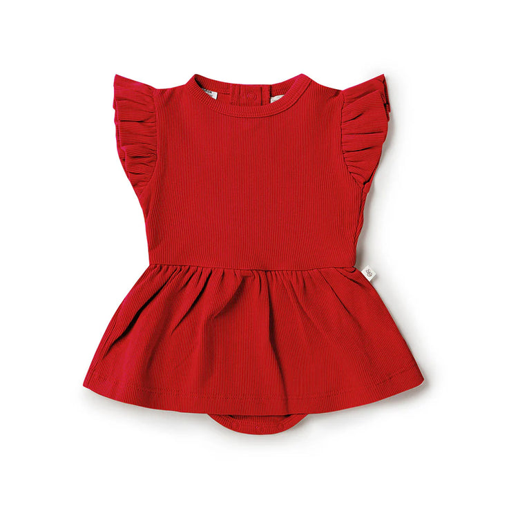 Red Short Sleeve Organic Dress