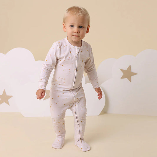 Stardust Organic Snuggle Sleepsuit Zip Footie