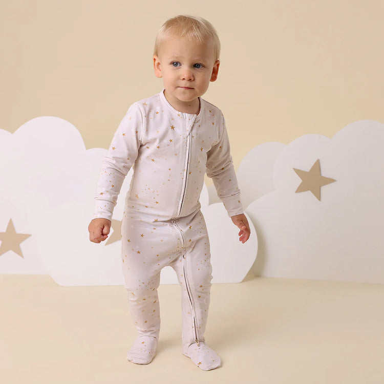 Stardust Organic Snuggle Sleepsuit Zip Footie