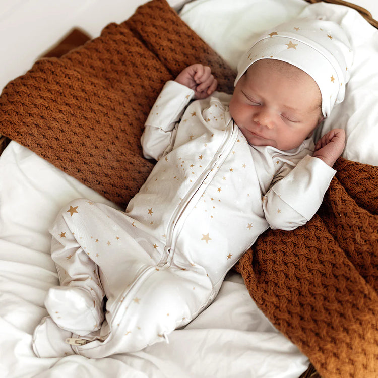 Stardust Organic Snuggle Sleepsuit Zip Footie