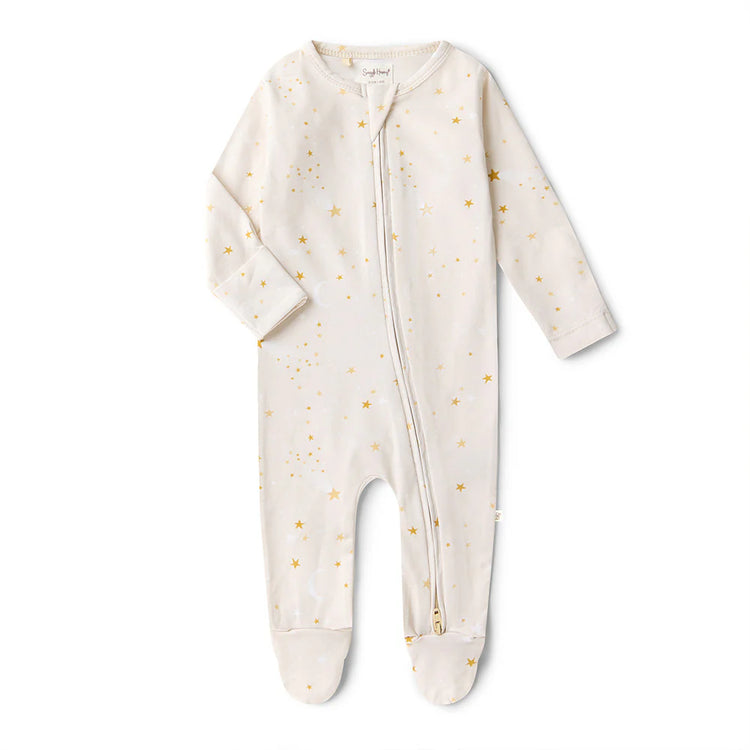 Stardust Organic Snuggle Sleepsuit Zip Footie