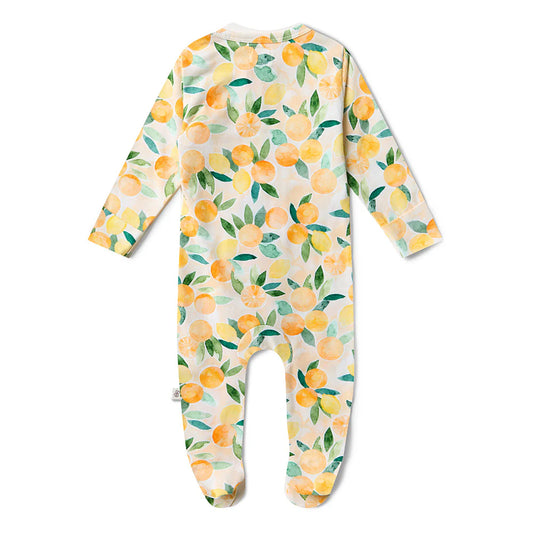 Sunny Citrus Organic Snuggle Sleepsuit Zip Footie
