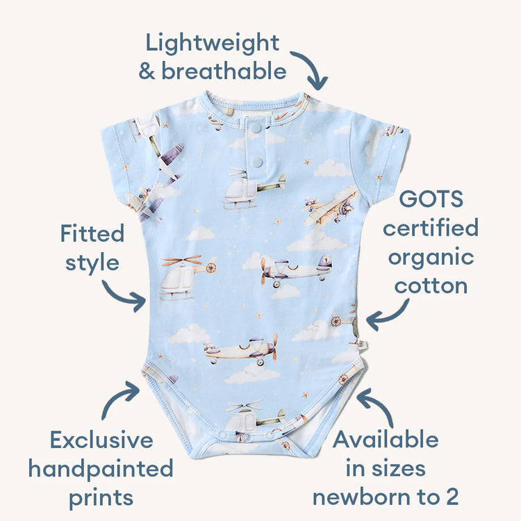 Taking Flight Short Sleeve Organic Bodysuit