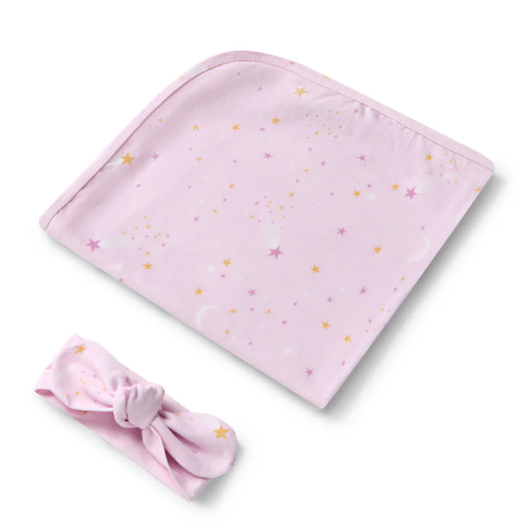Twinkle Organic Jersey Wrap & Topknot Set