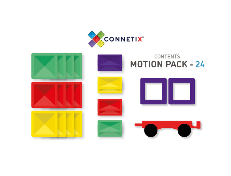 Connetix Tile Car 24 piece Rainbow Motion Pack