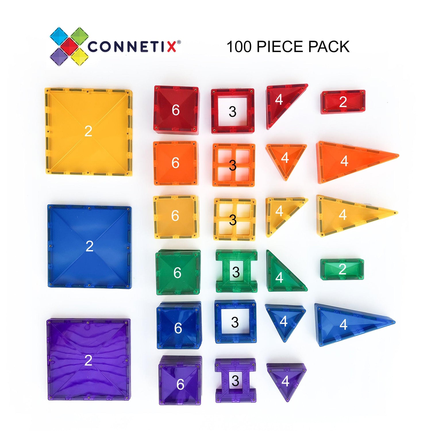 Connetix Tiles 100 piece Rainbow Creative Pack