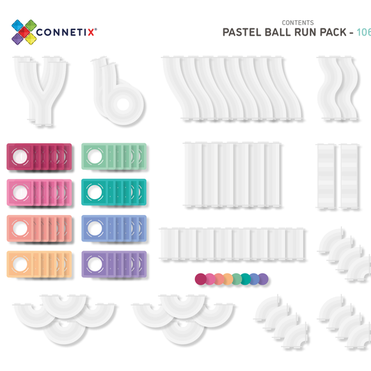 Connetix Tiles 106 piece Pastel Ball Run Pack