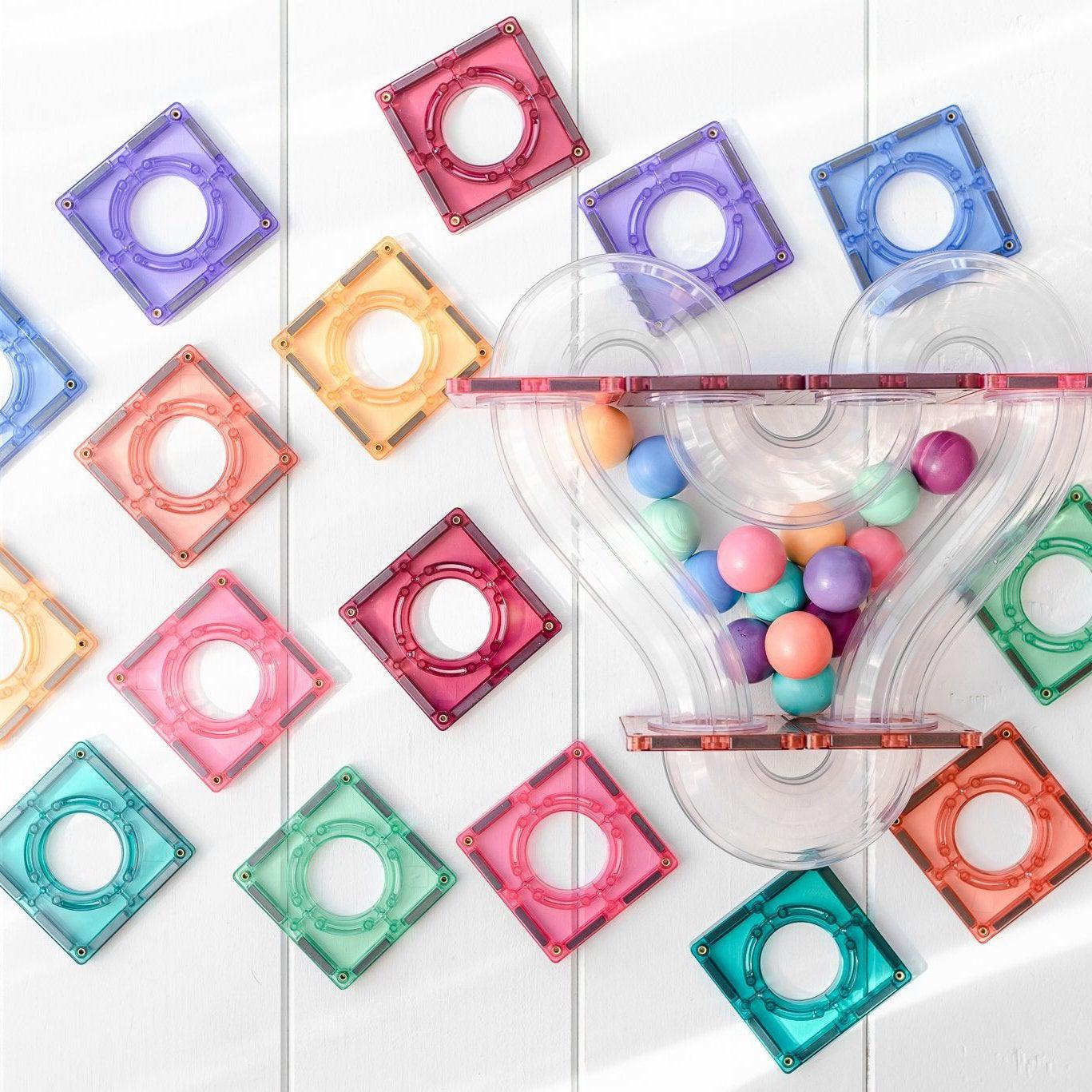 Connetix Tiles 106 piece Pastel Ball Run Pack