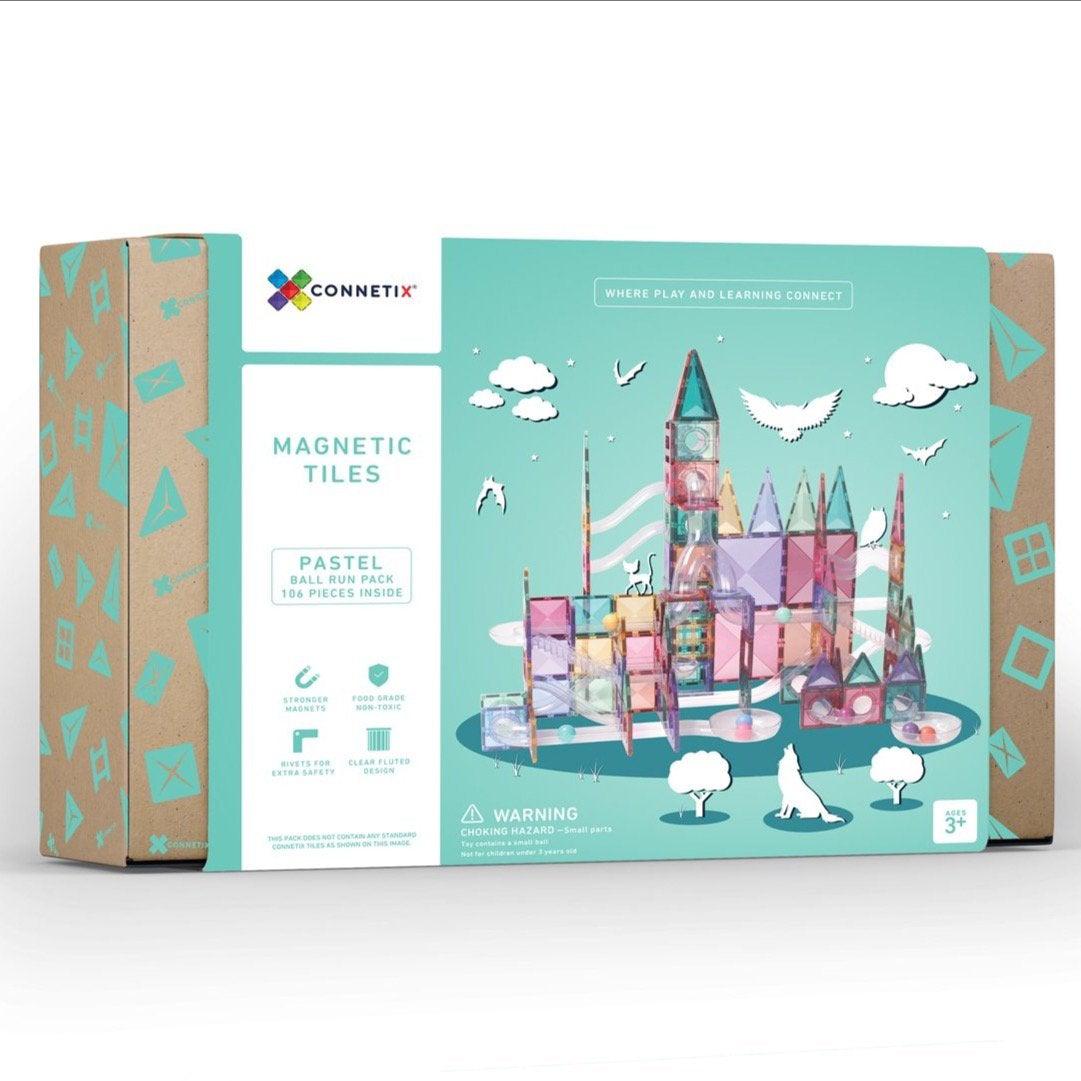 Connetix Tiles 106 piece Pastel Ball Run Pack