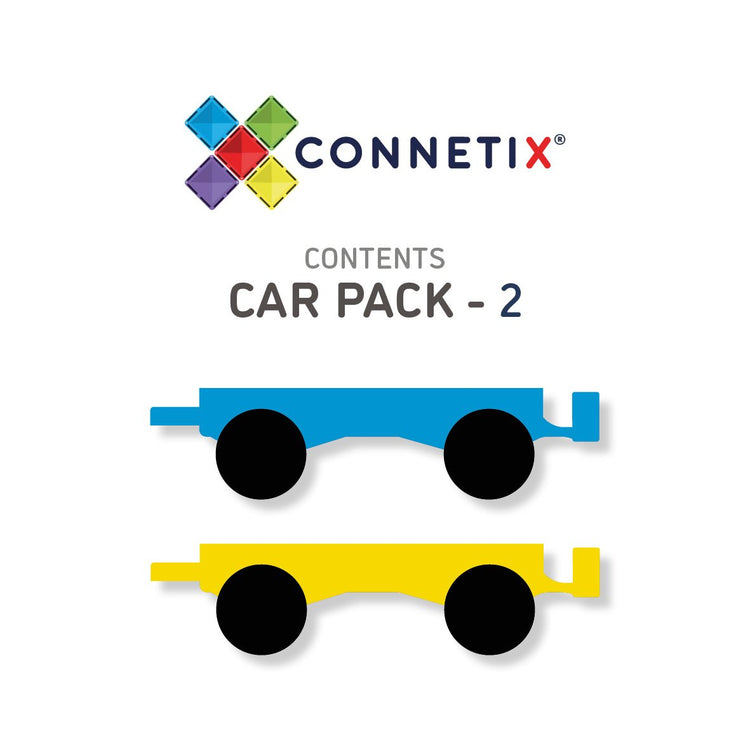 Connetix Tiles 2 piece Rainbow Car Pack