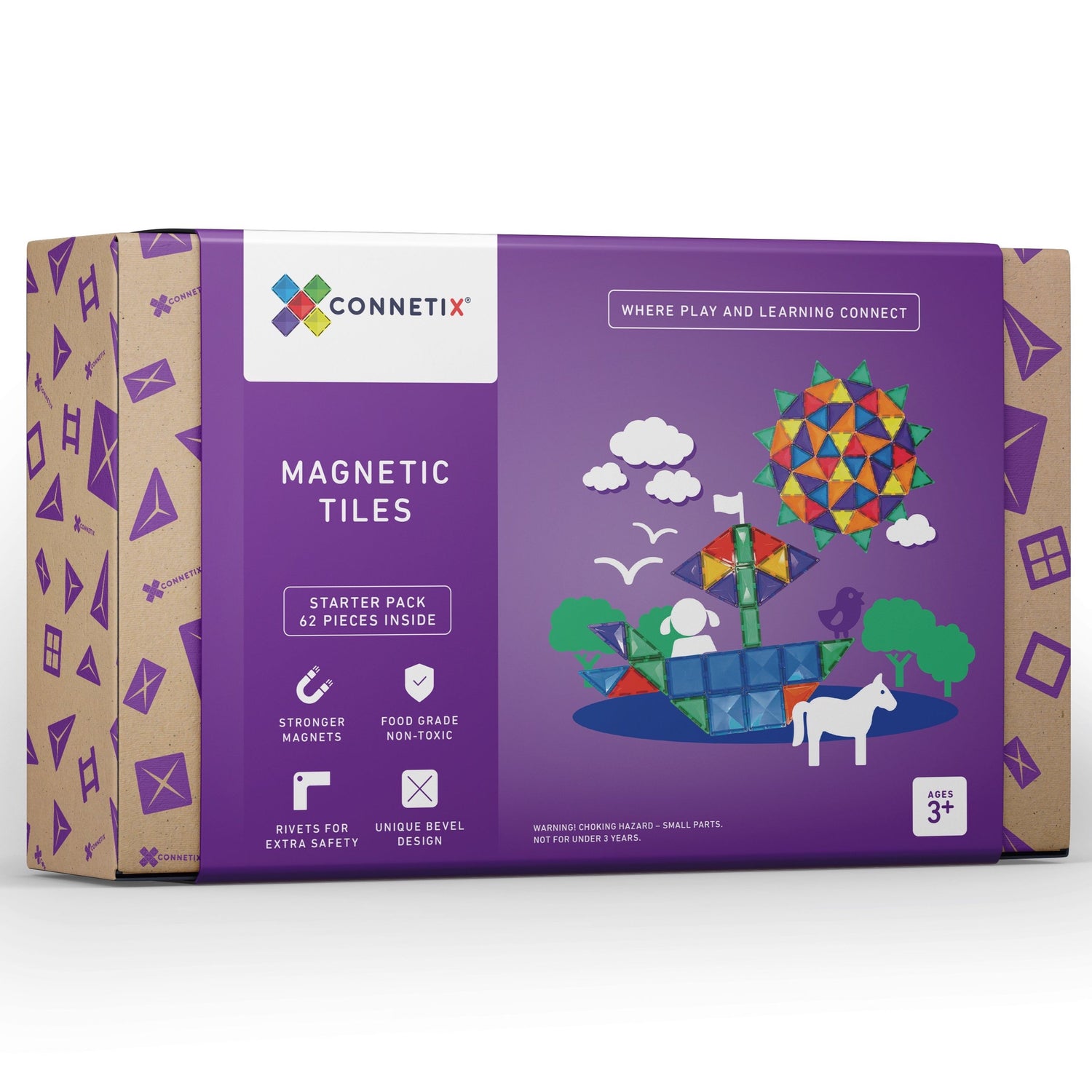Connetix Tiles 62 piece Rainbow Starter Pack