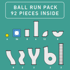 Connetix Tiles 92 piece Rainbow Ball Run Pack