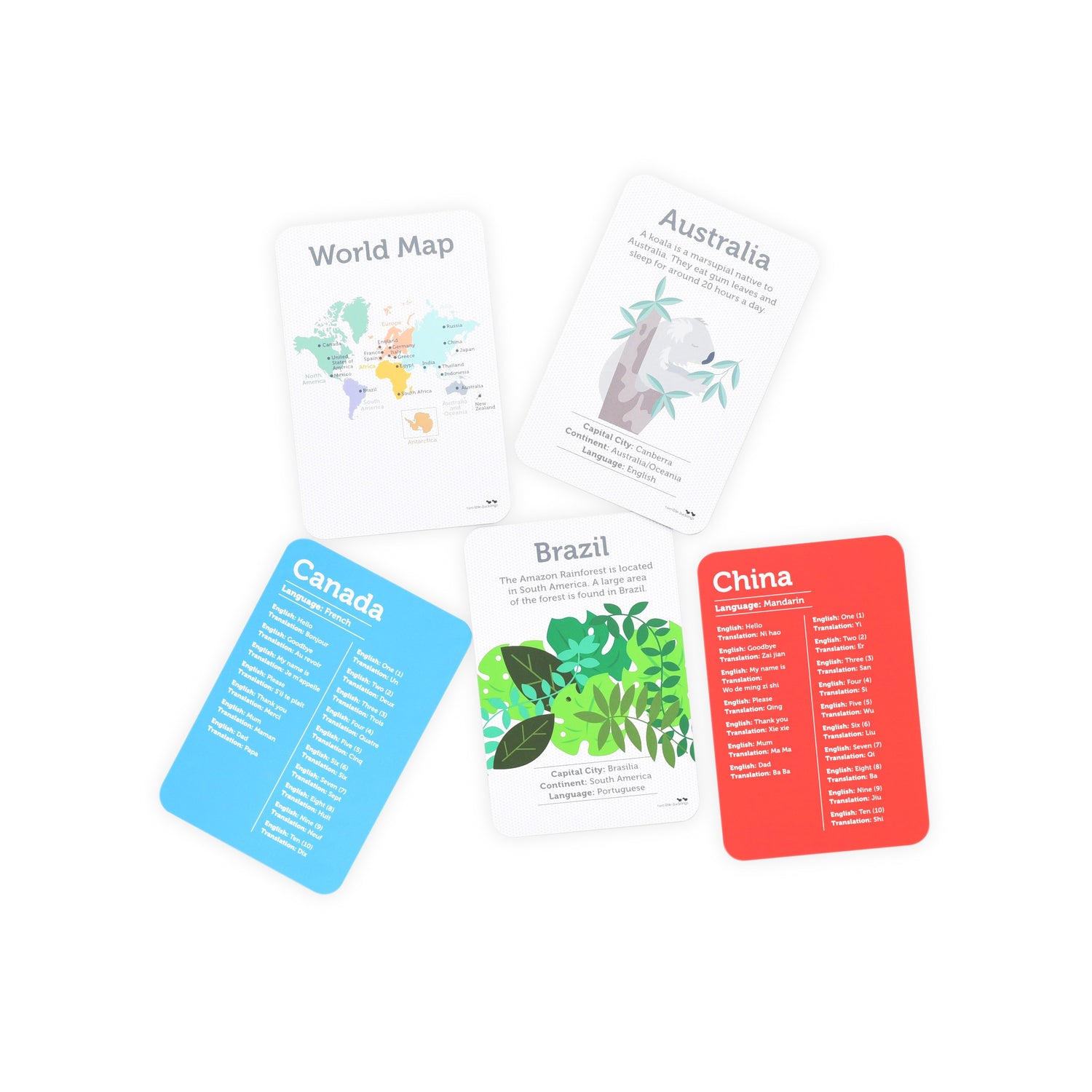 Country and Language Flash Cards