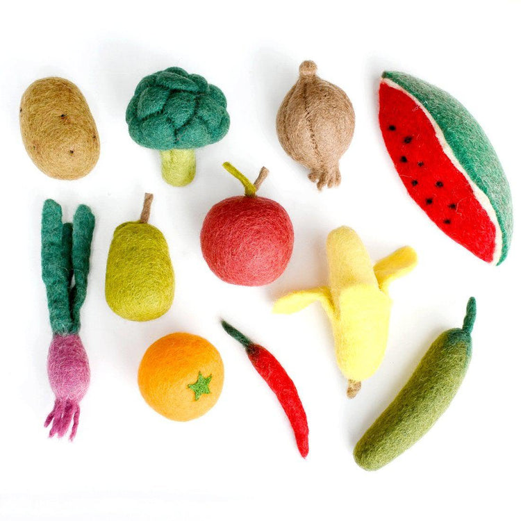 Felt Play Food - Fruit and Vegetables Set B